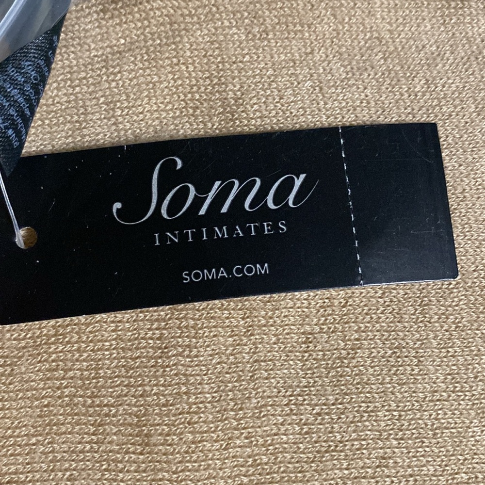 Soma Layered Knit Somerset Sweater Ivory/Camel Small NWT Cotton and Modal blend - Picture 6 of 7